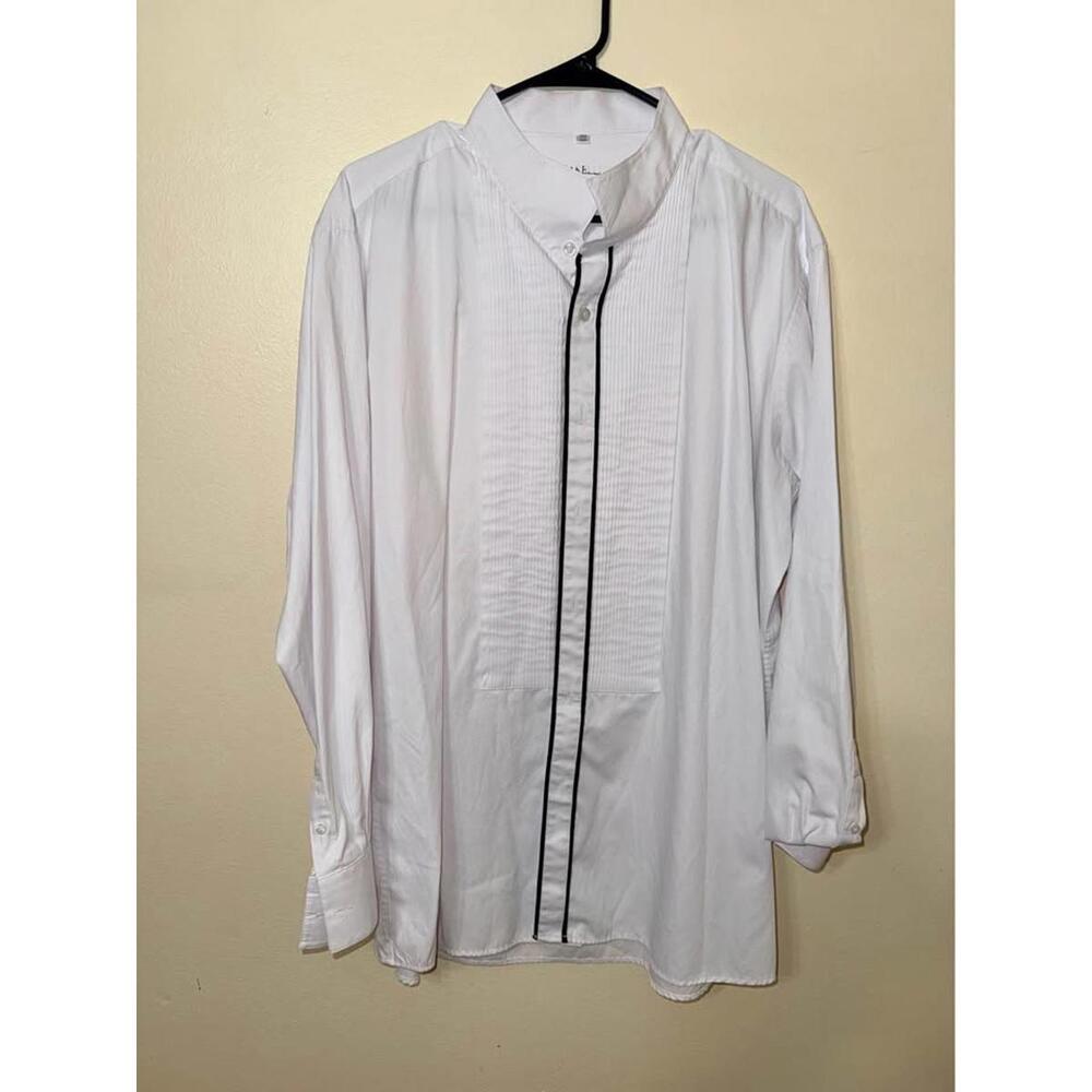 Vitarelli White‎ Tuxedo Shirt Slim Fit Black Trim 18 1/2 34/35